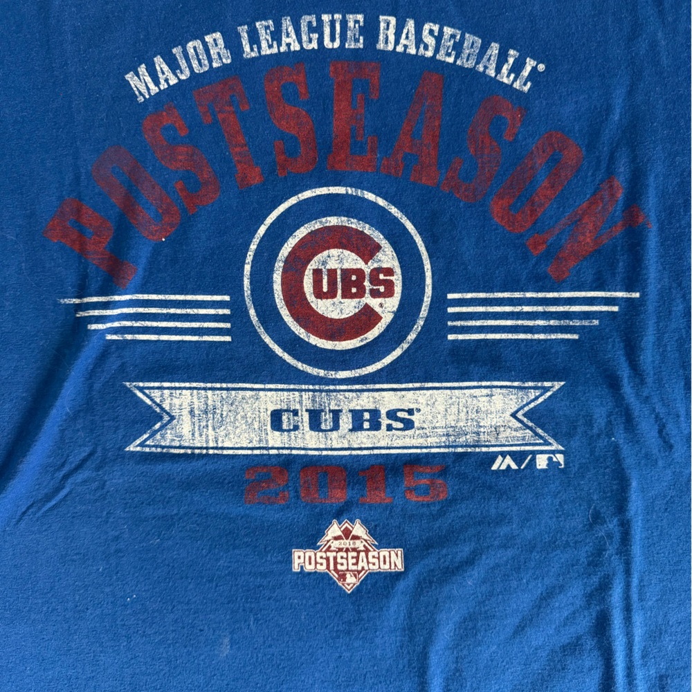 Blue Chicago Cubs Postseason T-Shirt 2015 baseball MLB Collectible Youth XL